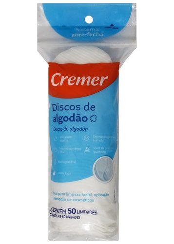 Algodao Cremer Discos C/50 Unid