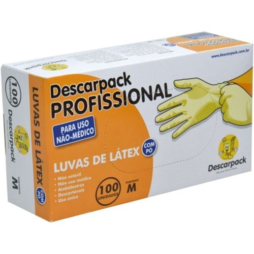 Luva De Latex Descarpack M Com Pó