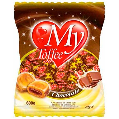 Bala My Toffee Leite Com Recheio De Chocolate
