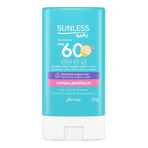 Protetor Solar Bastao Fps60 Baby Hipoalergenico 15G