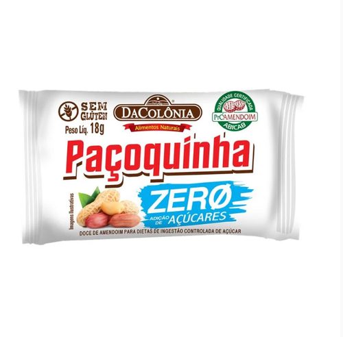 Paçoquinha Zero Açucar Da Colonia 18G