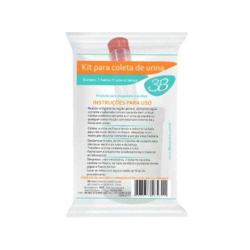 Kit P/ Coleta De Urina (Frasco + Tubo) - 3B