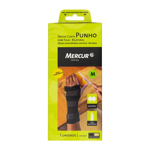 Tala Curta P/Punho Bilateral Preta M Mercur