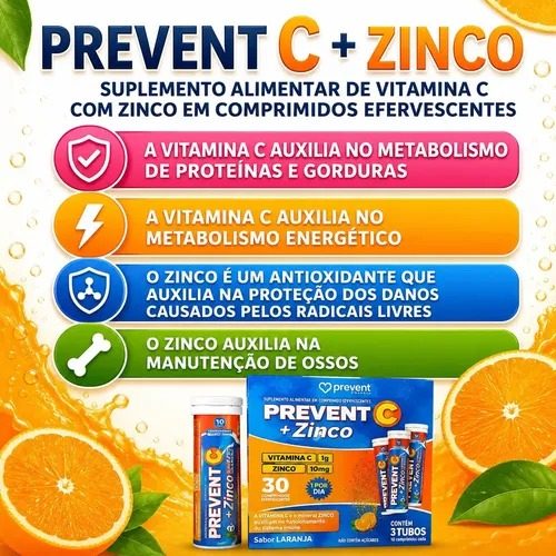 Prevent C + Zinco Efervescente 10Cpr Eferv - Prevent