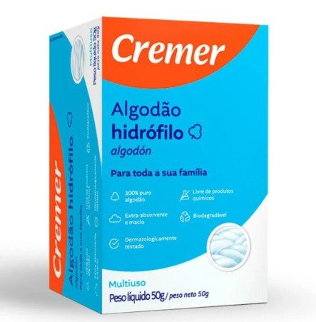 Algodao Hidrofilo Cremer Rolo 50G