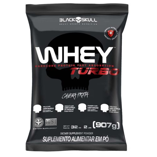 Black Skull Whey Turbo Baunilha Refil 907G