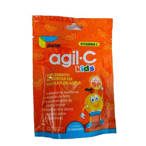 Agil C Kids 30Mg 25 Pastilha De Gomas Pharlab