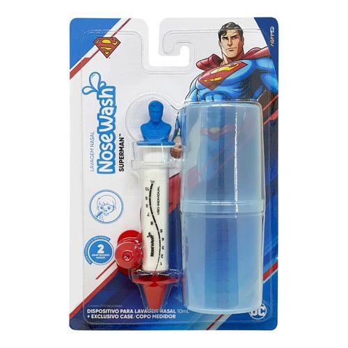 Seringa P/ Lavagem Nasal C/Copo Superman Medidor Nosewash
